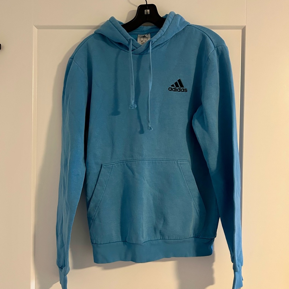 adidas Men’s Sky Blue Hoodie with Logo
